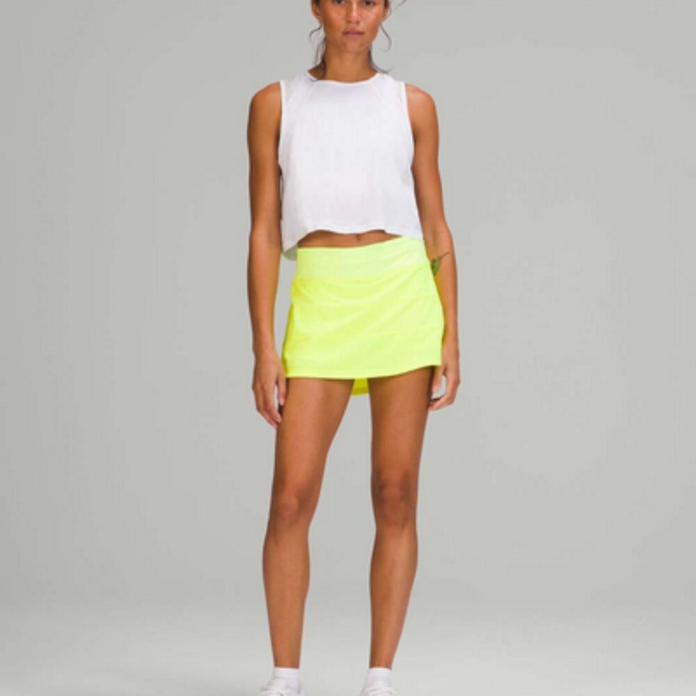 Lululemon Pace Rival Neon Yellow Tennis Skirt S